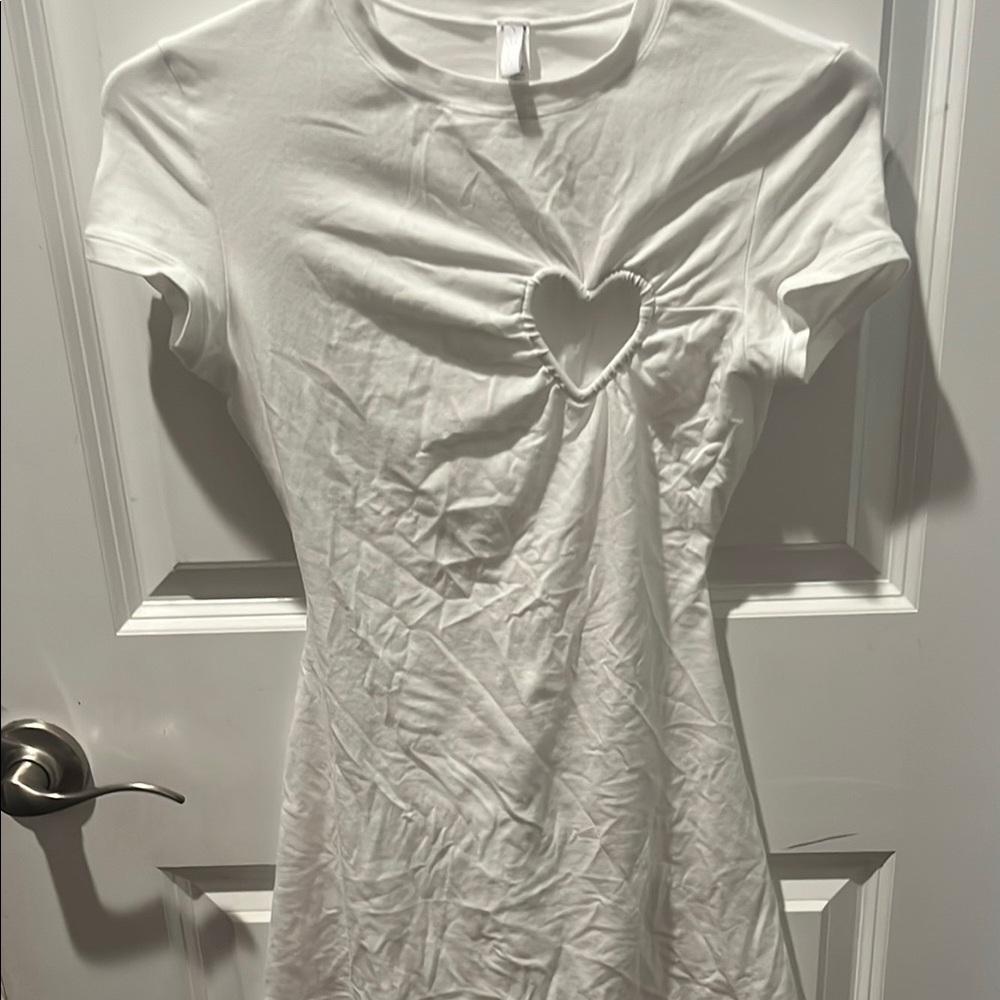 SKIMS Cream Fitted Cut Out Short Sleeve Tee - Picture 2 of 4